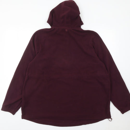 Mountain Warehouse Women’s Burgundy Fleece Hoodie UK 16 1/2 Zip Drawstring