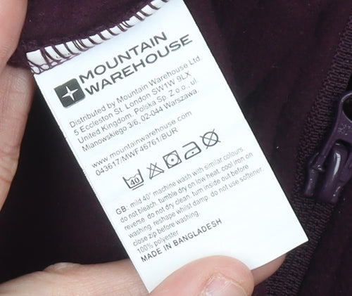 Mountain Warehouse Women’s Burgundy Fleece Hoodie UK 16 1/2 Zip Drawstring