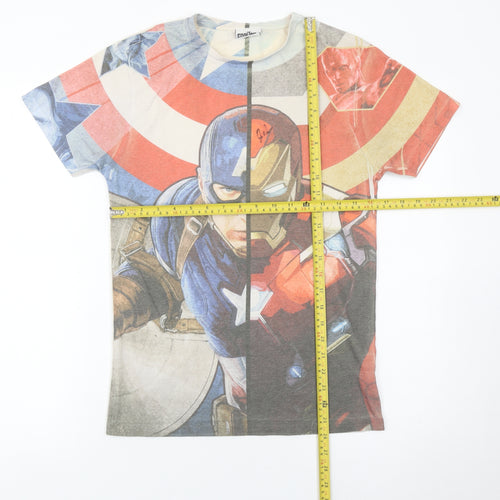 Marvel Men’s XS Multicoloured Graphic T-Shirt Captain America Iron Man