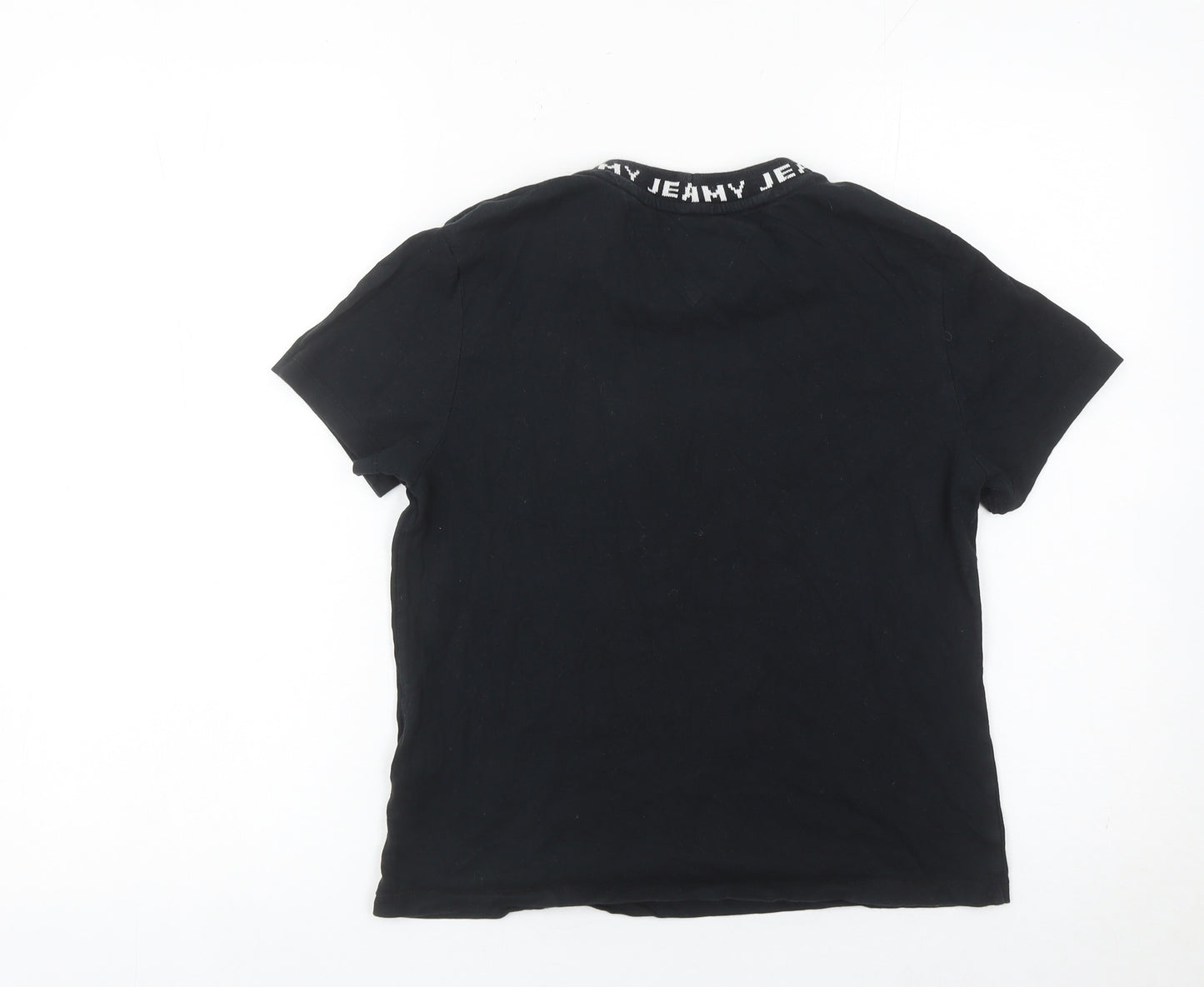 Tommy Jeans Women Black S Basic Cotton Crew Neck T-Shirt