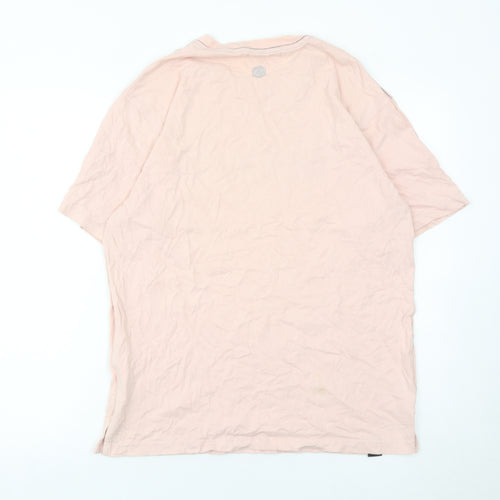 Bench Mens Pink Cotton Graphic Logo T-Shirt Size M