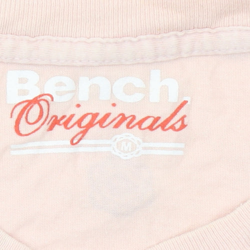 Bench Mens Pink Cotton Graphic Logo T-Shirt Size M