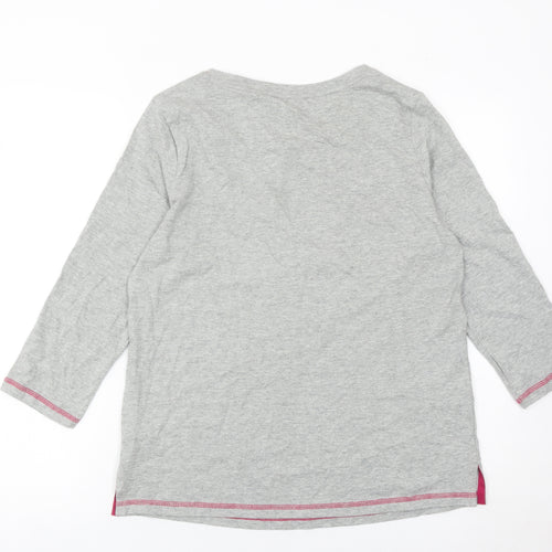 Next Womens Grey 3/4 Sleeve Cotton Christmas Llama T-Shirt Size 12