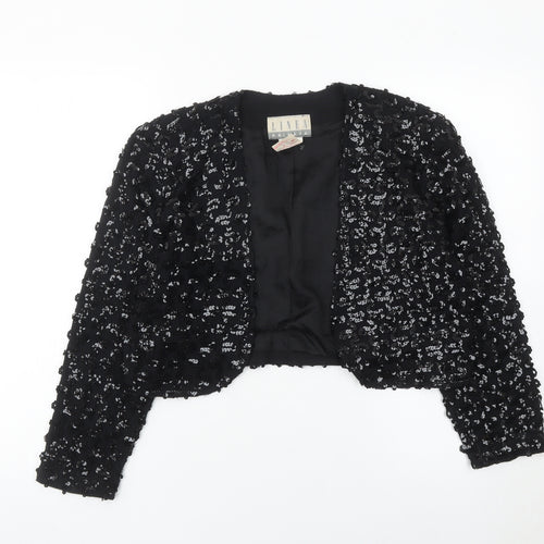 Linea Privata Girls Black Sequin Shrug Long Sleeve Party Cardigan Size 15Y
