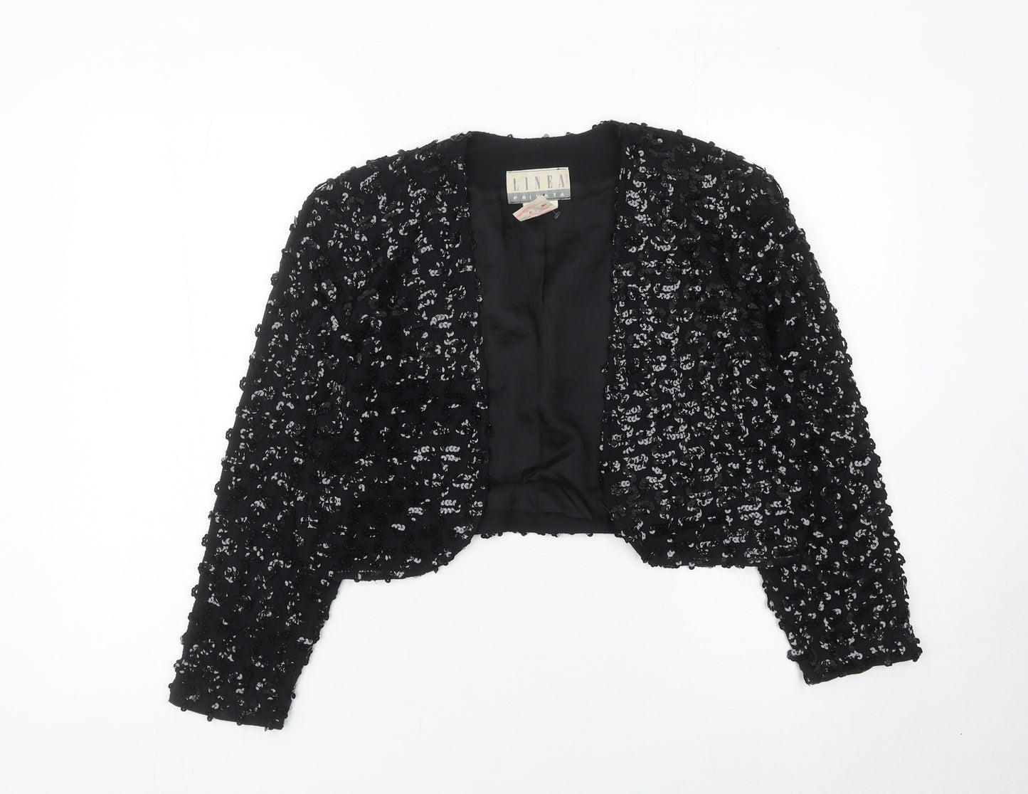 Linea Privata Girls Black Sequin Shrug Long Sleeve Party Cardigan Size 15Y