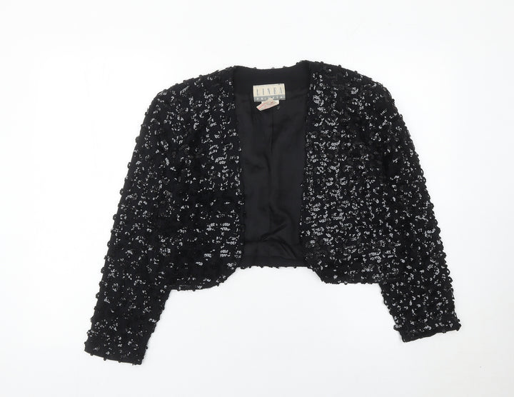 Linea Privata Girls Black Sequin Shrug Long Sleeve Party Cardigan Size 15Y