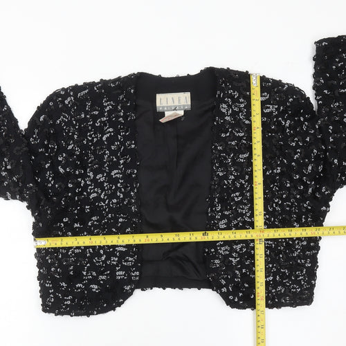 Linea Privata Girls Black Sequin Shrug Long Sleeve Party Cardigan Size 15Y
