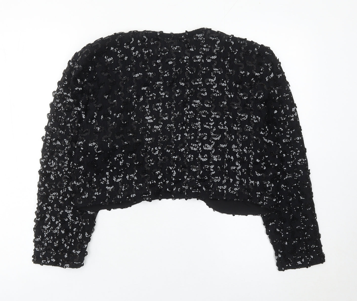 Linea Privata Girls Black Sequin Shrug Long Sleeve Party Cardigan Size 15Y