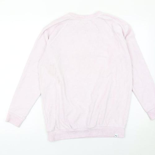 Puma Women’s Pink Size 10 Pullover Sweatshirt Long Sleeve Logo