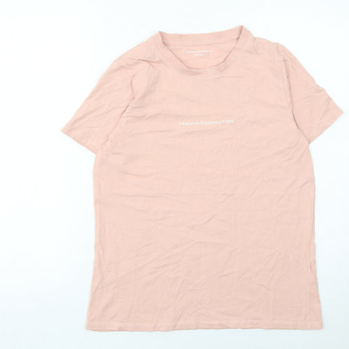 French Connection Womens Pink Cotton T-Shirt Size S Casual