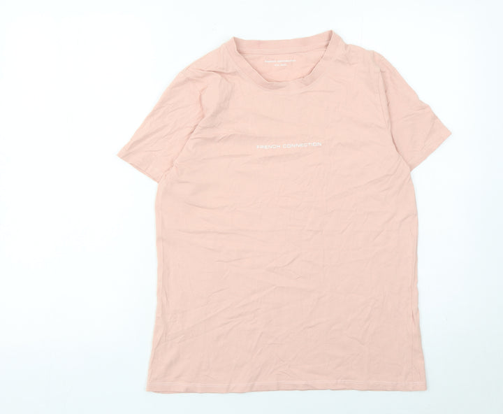 French Connection Womens Pink Cotton T-Shirt Size S Casual