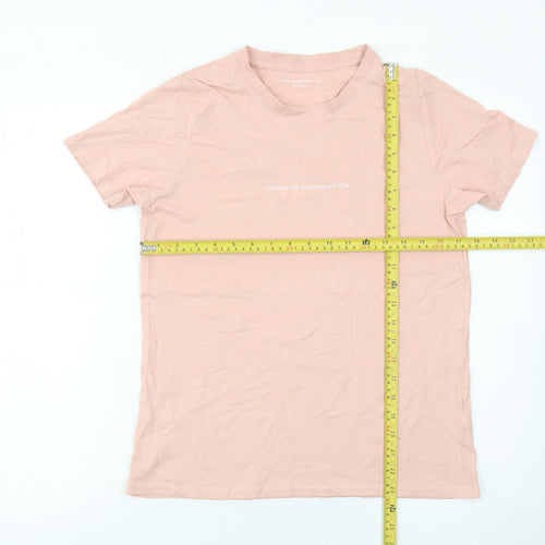 French Connection Womens Pink Cotton T-Shirt Size S Casual