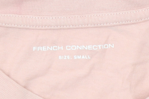 French Connection Womens Pink Cotton T-Shirt Size S Casual