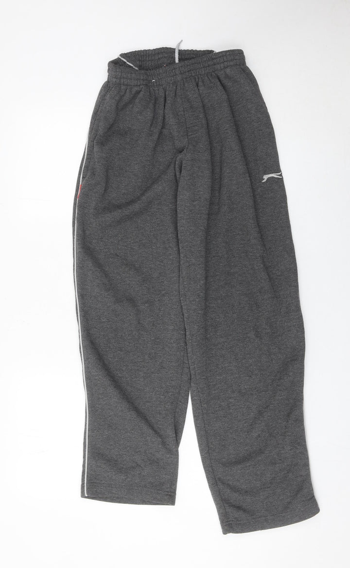 Slazenger Men's Grey Sweatpants S Regular Fit Elastic Waist