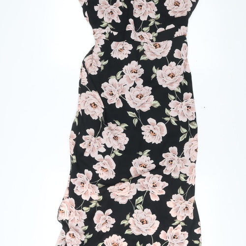 New Look Women’s Black Floral Maxi Halter Dress Size 10