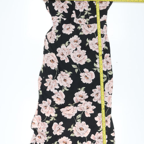 New Look Women’s Black Floral Maxi Halter Dress Size 10
