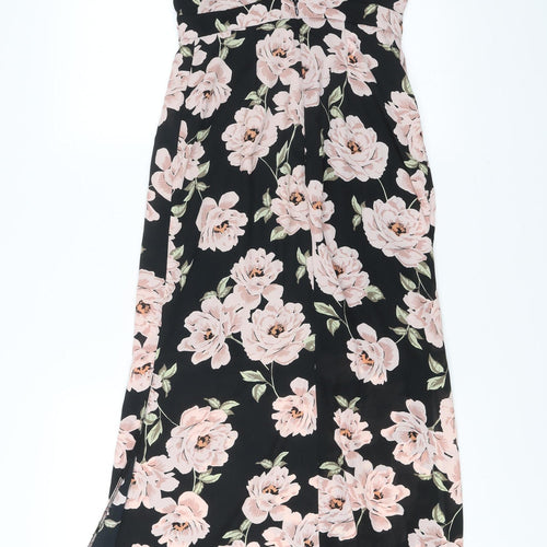 New Look Women’s Black Floral Maxi Halter Dress Size 10