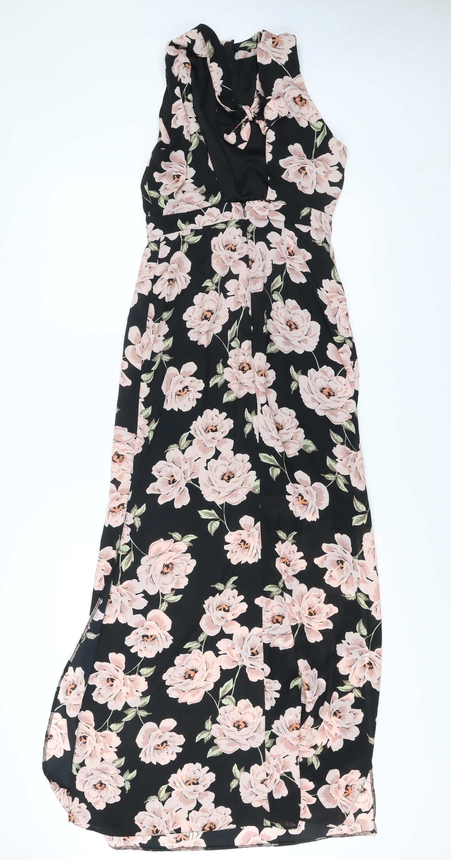New Look Women’s Black Floral Maxi Halter Dress Size 10