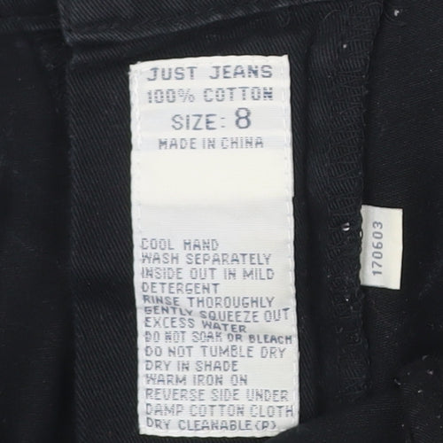 Just Jeans Women’s Black Chino Shorts Size 8 Cotton Belted