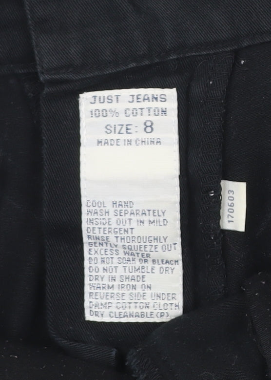 Just Jeans Women’s Black Chino Shorts Size 8 Cotton Belted