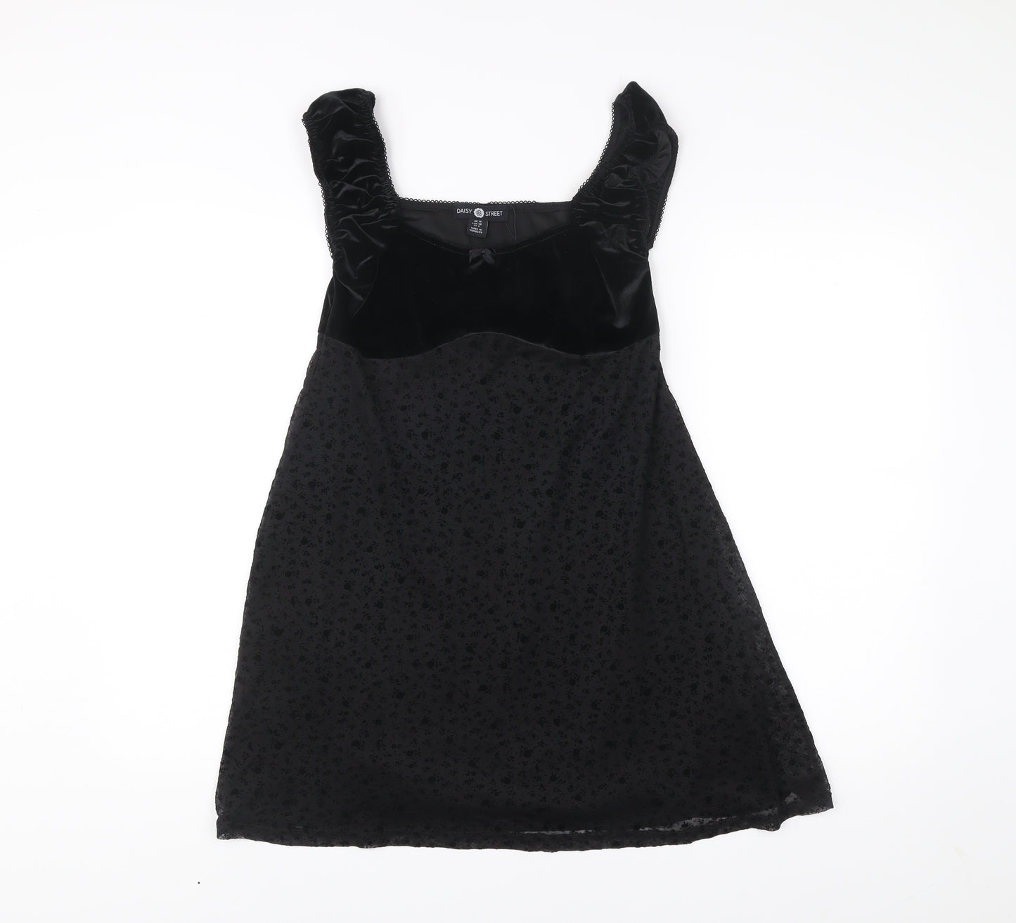 Daisy Street Women’s Black A-Line Velvet Dress Size 10 Party Cocktail