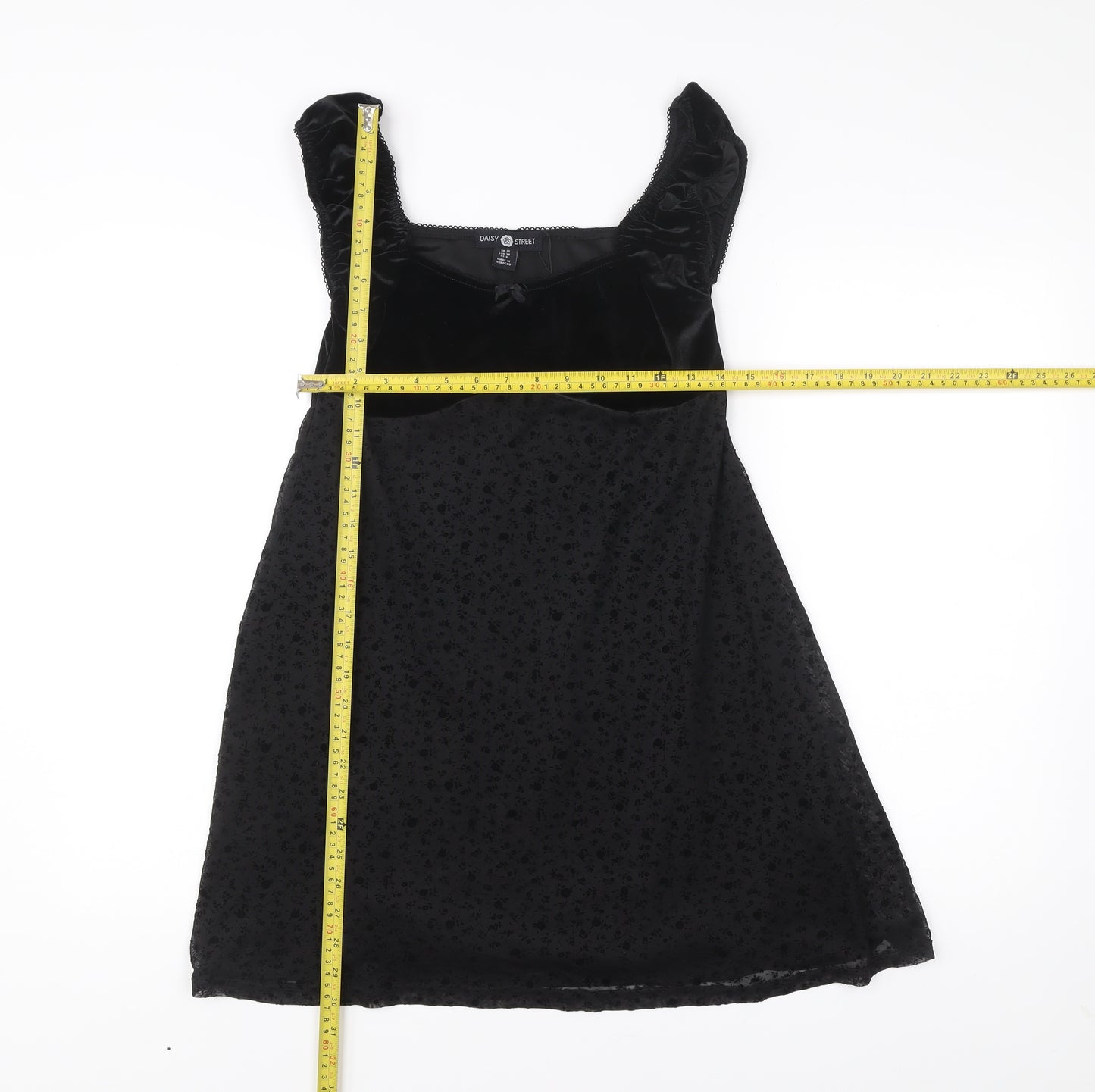 Daisy Street Women’s Black A-Line Velvet Dress Size 10 Party Cocktail