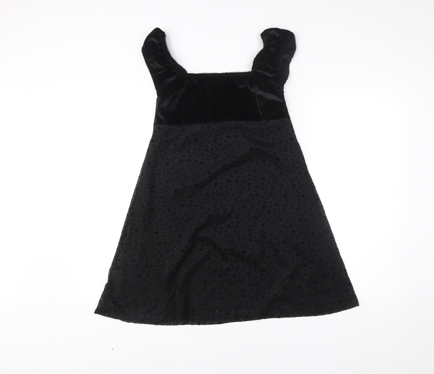 Daisy Street Women’s Black A-Line Velvet Dress Size 10 Party Cocktail