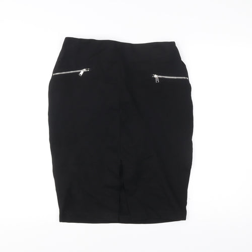F&F Women’s Black Size 10 Pencil Skirt with Zip Detail