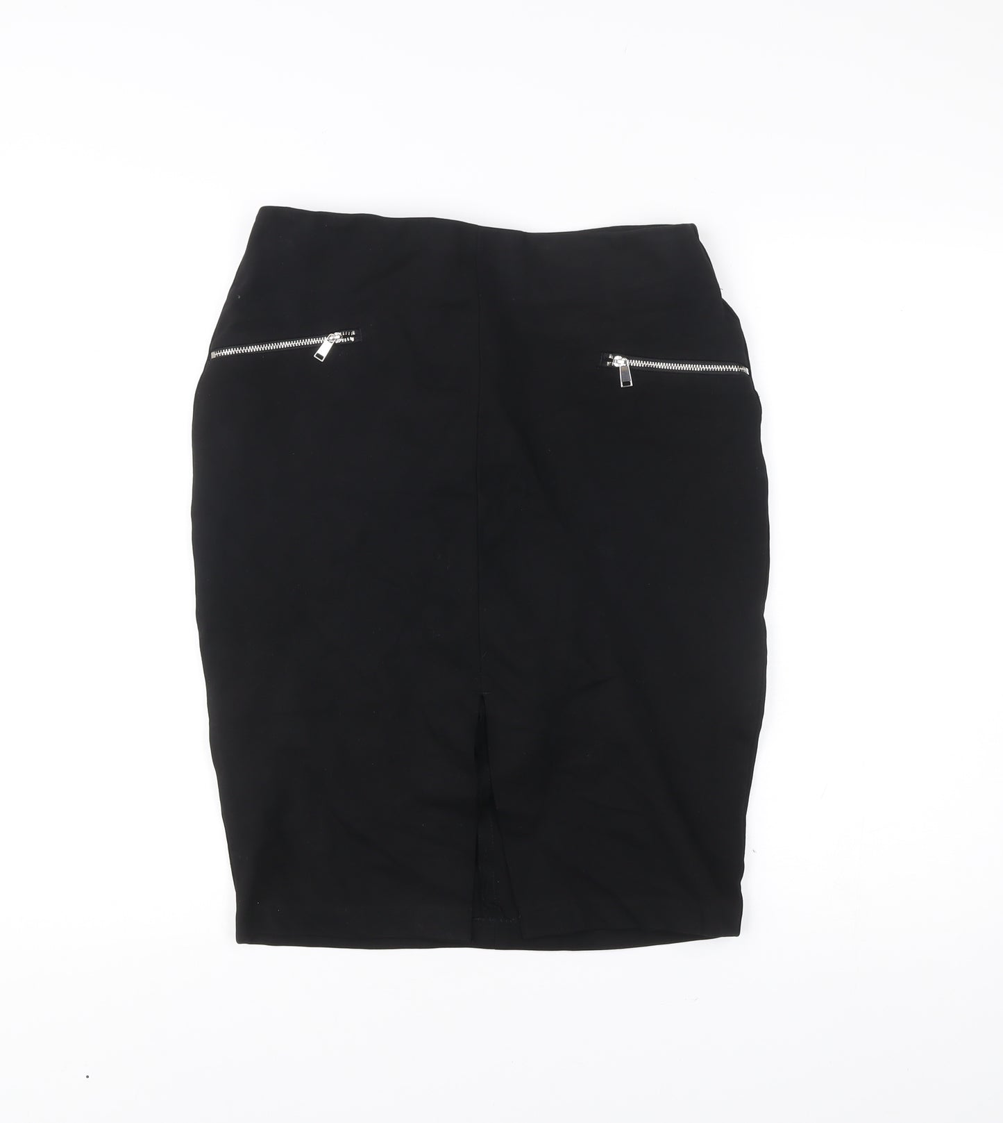 F&F Women’s Black Size 10 Pencil Skirt with Zip Detail