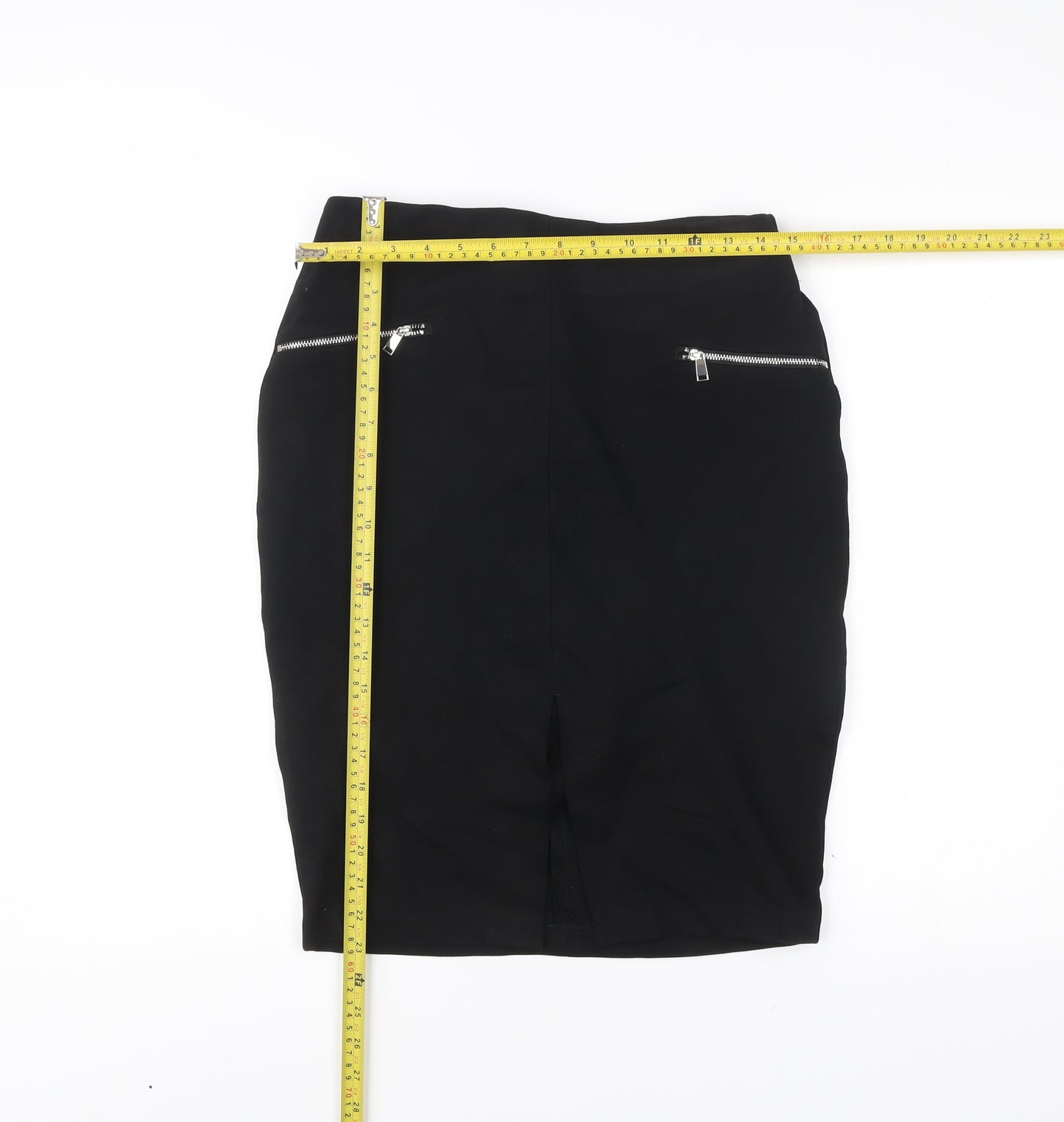 F&F Women’s Black Size 10 Pencil Skirt with Zip Detail