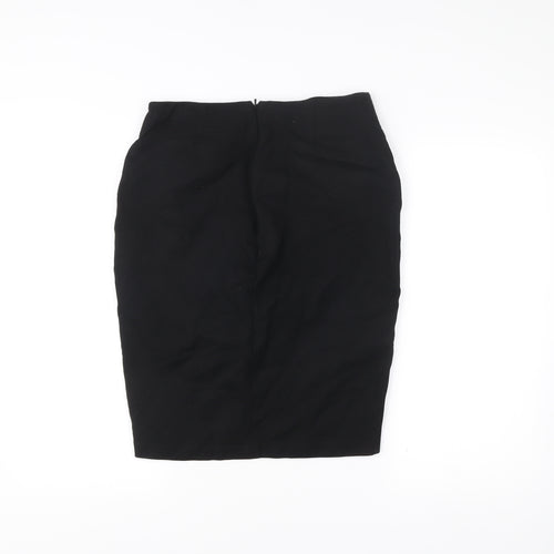 F&F Women’s Black Size 10 Pencil Skirt with Zip Detail