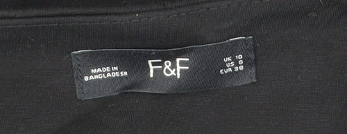 F&F Women’s Black Size 10 Pencil Skirt with Zip Detail