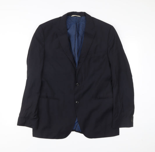 Guabello Men's Blue Wool Blazer Jacket 42 Chest Size 52 Regular