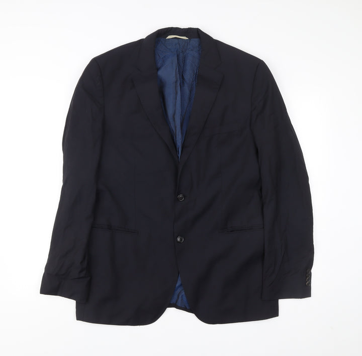 Guabello Men's Blue Wool Blazer Jacket 42 Chest Size 52 Regular