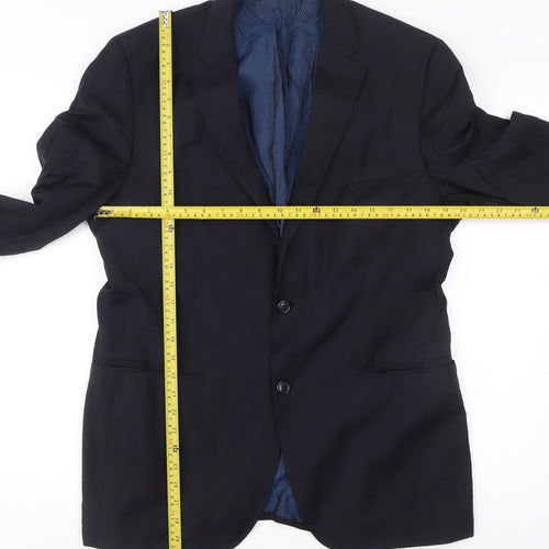 Guabello Men's Blue Wool Blazer Jacket 42 Chest Size 52 Regular