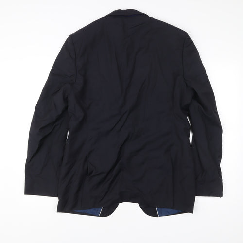 Guabello Men's Blue Wool Blazer Jacket 42 Chest Size 52 Regular