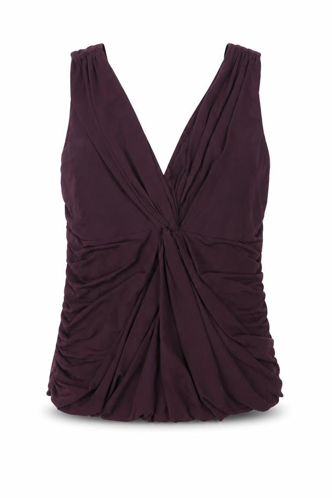 Coast Womens Purple Size 14 Sleeveless V-Neck Ruched Wrap Blouse