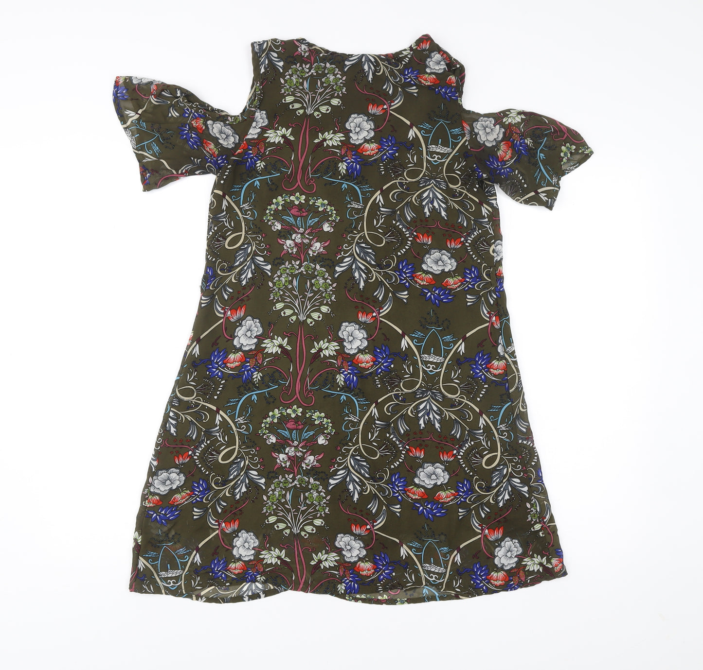 Select Women’s Multicoloured Floral Shift Dress Size 8 V-Neck