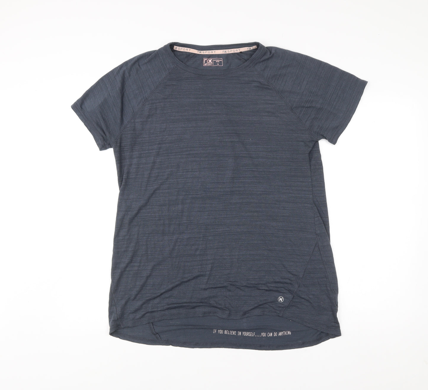 Next Womens Blue Sports T-Shirt Size 18 Short Sleeve Crew Neck