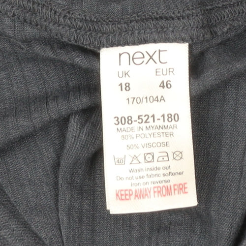 Next Womens Blue Sports T-Shirt Size 18 Short Sleeve Crew Neck