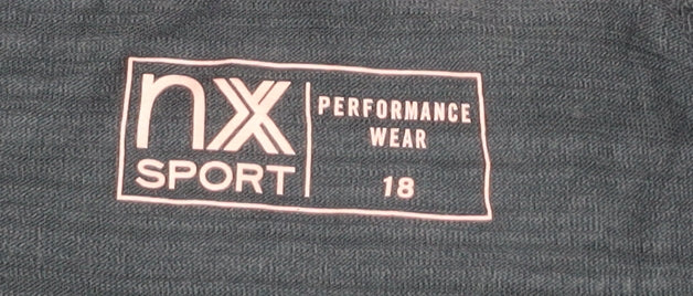 Next Womens Blue Sports T-Shirt Size 18 Short Sleeve Crew Neck