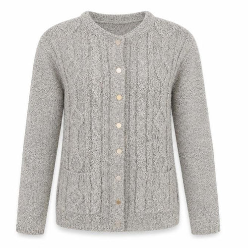 Sarah Hamilton Women Beige Small Cable Knit Cardigan Jumper