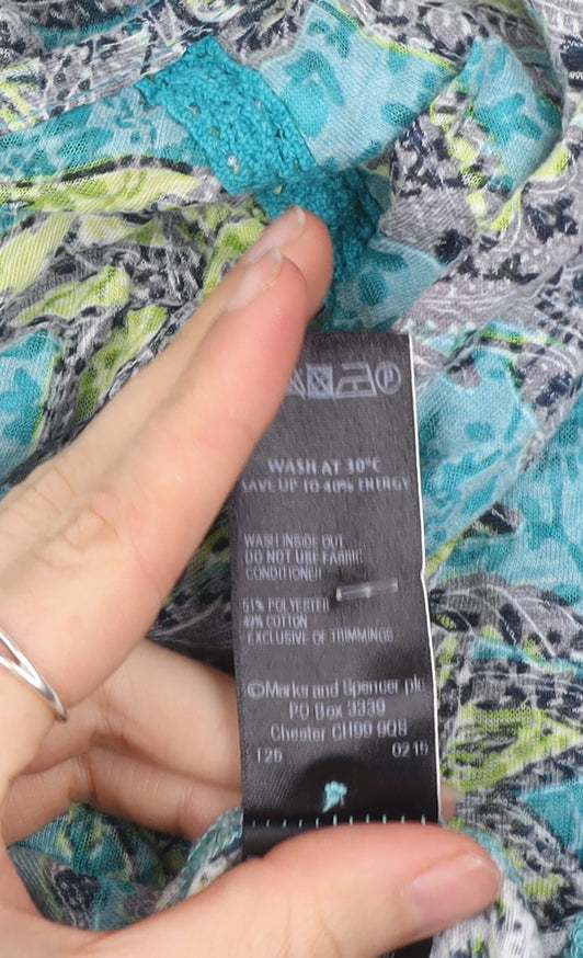 Marks and Spencer Women’s Multicoloured Floral Tunic Blouse UK 16