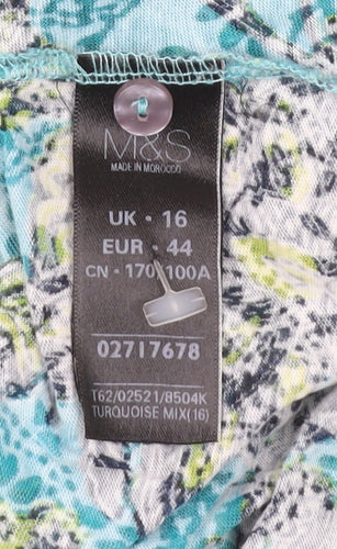 Marks and Spencer Women’s Multicoloured Floral Tunic Blouse UK 16