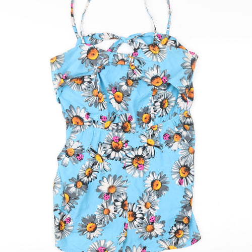 Flooze Frost French Womens Blue Floral Daisy Playsuit Size 12 Summer