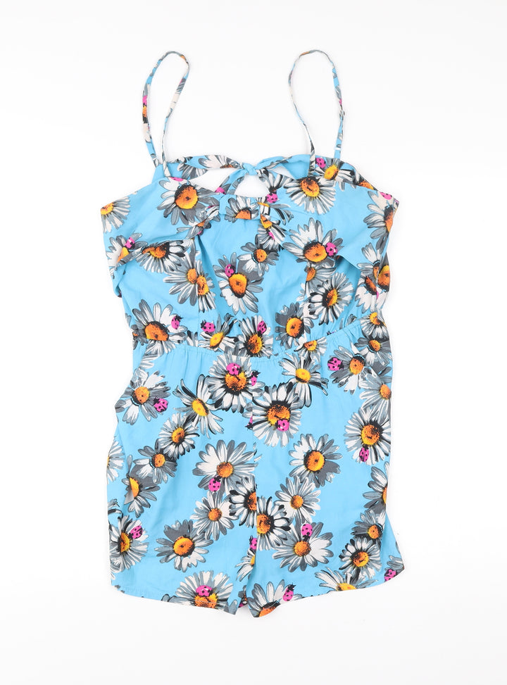 Flooze Frost French Womens Blue Floral Daisy Playsuit Size 12 Summer