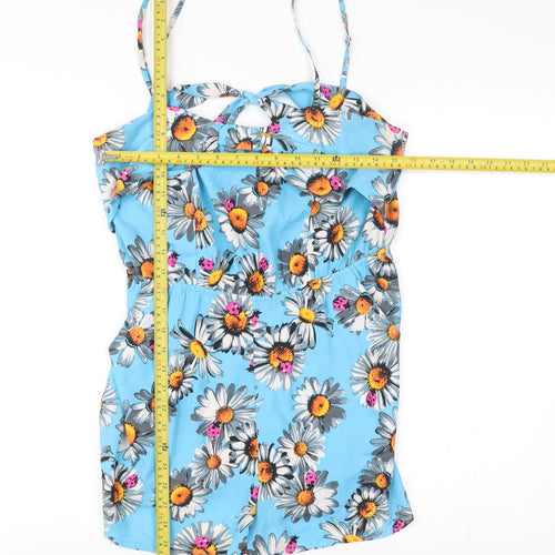 Flooze Frost French Womens Blue Floral Daisy Playsuit Size 12 Summer