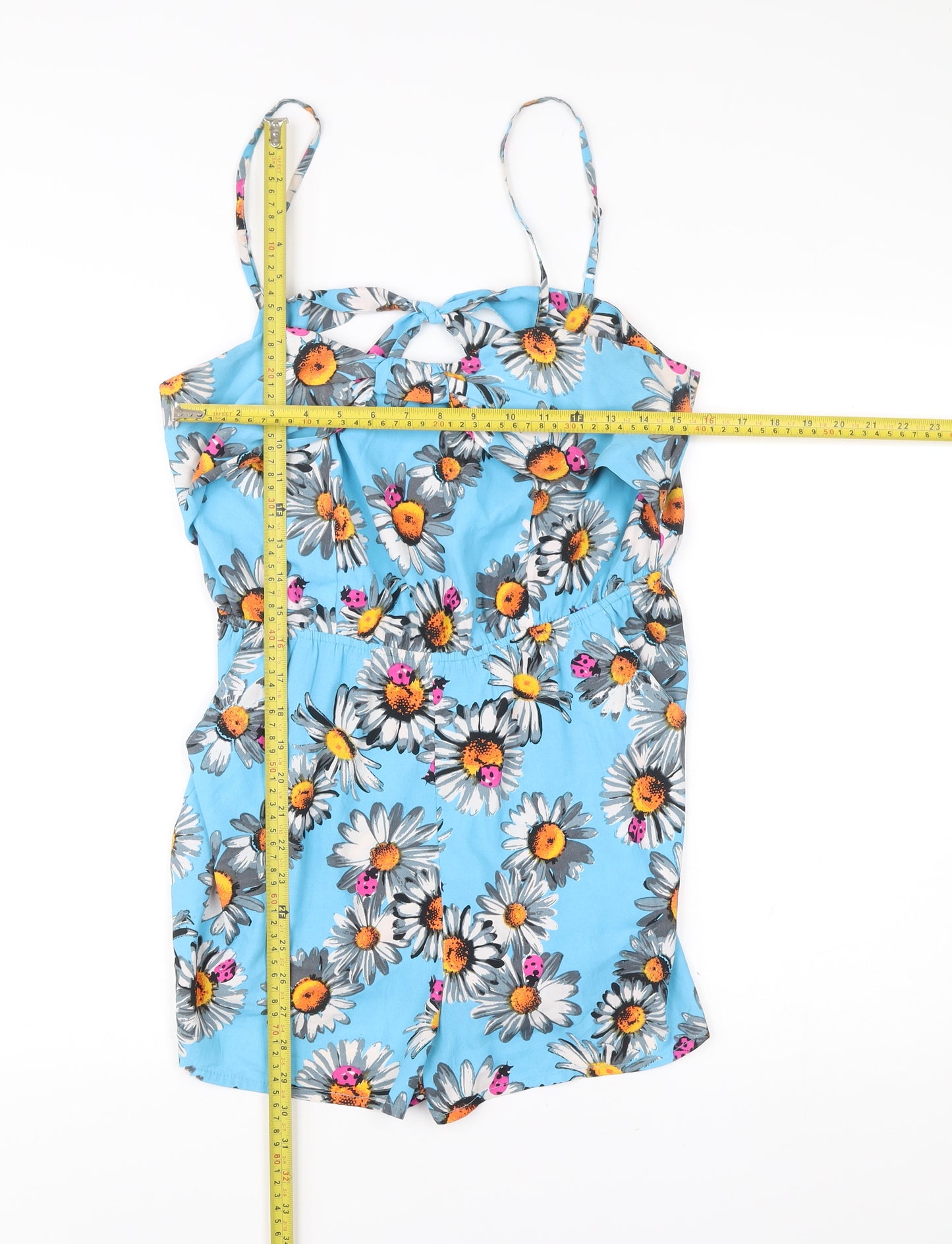 Flooze Frost French Womens Blue Floral Daisy Playsuit Size 12 Summer
