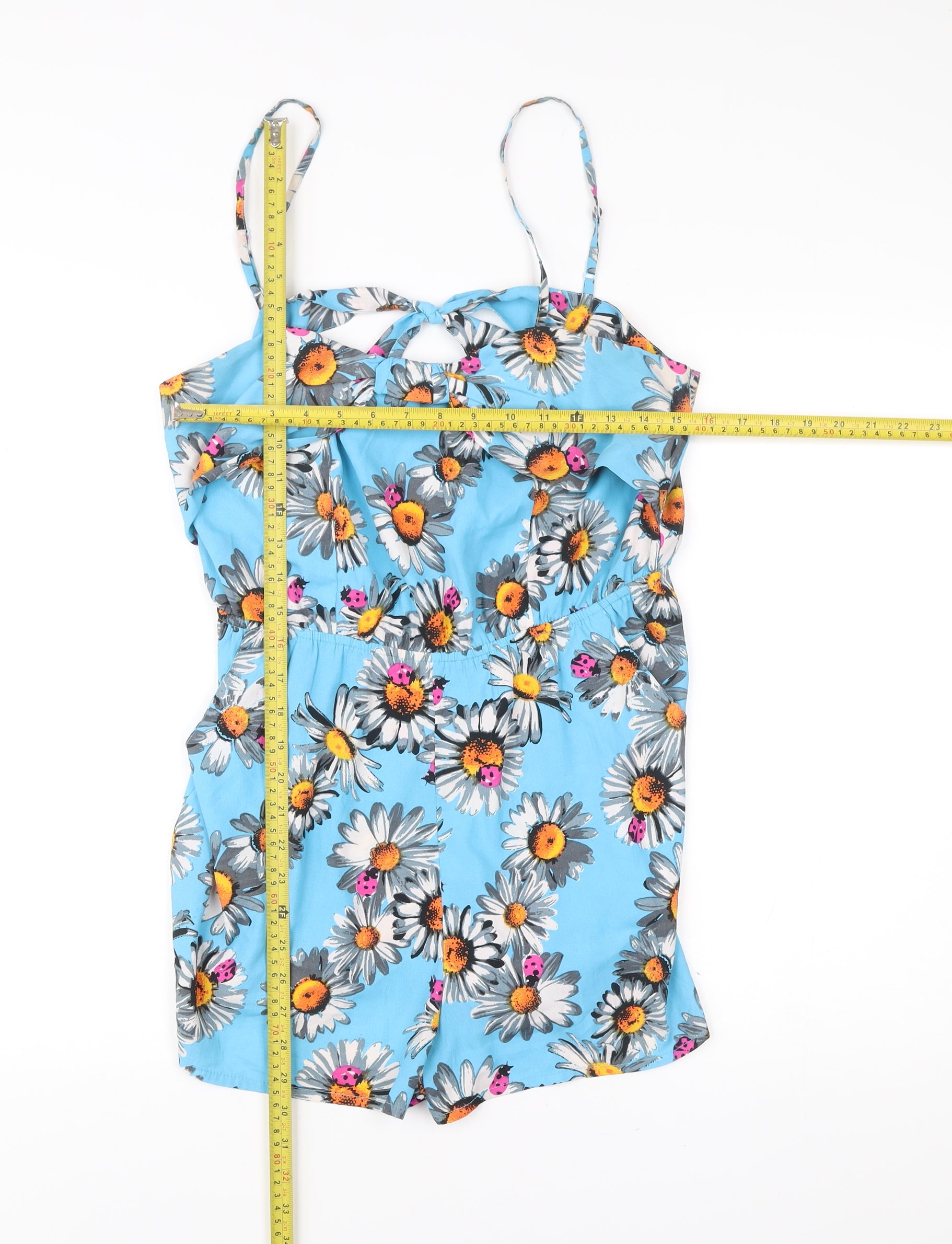 Flooze Frost French Womens Blue Floral Daisy Playsuit Size 12