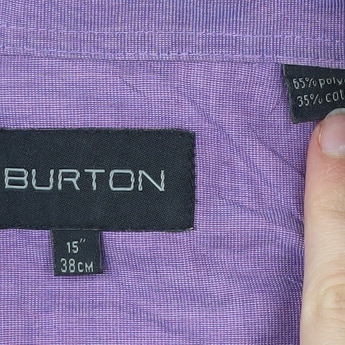 Burton Mens Purple Long Sleeve Button-Up Shirt Size 15 Regular Fit